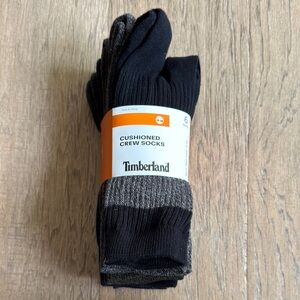 NWT Timberland Men's Crew Socks 6 Pairs, Size 6-12 Grey Black